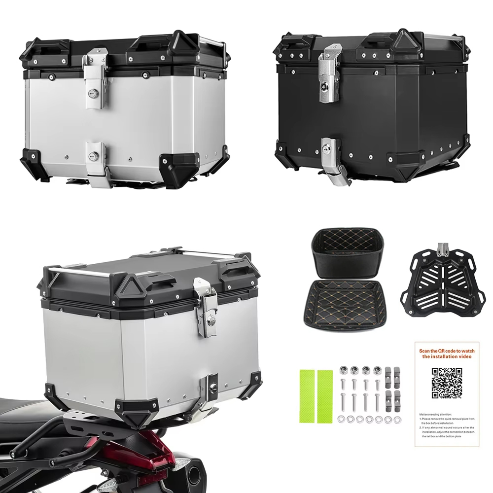 Aluminum Top Case Luggage Box 45L 55L - Caixa de alumínio para bagagem traseira