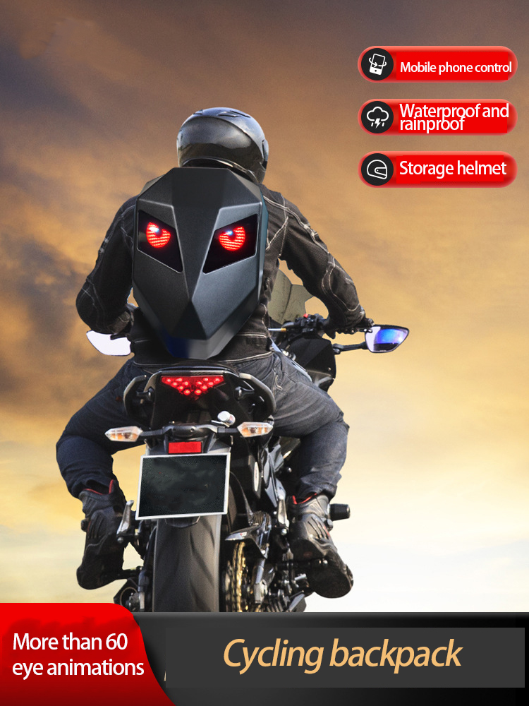 Motorcycle Helmet Backpack Waterproof Led - Mochila para motociclistas, mochila com luz