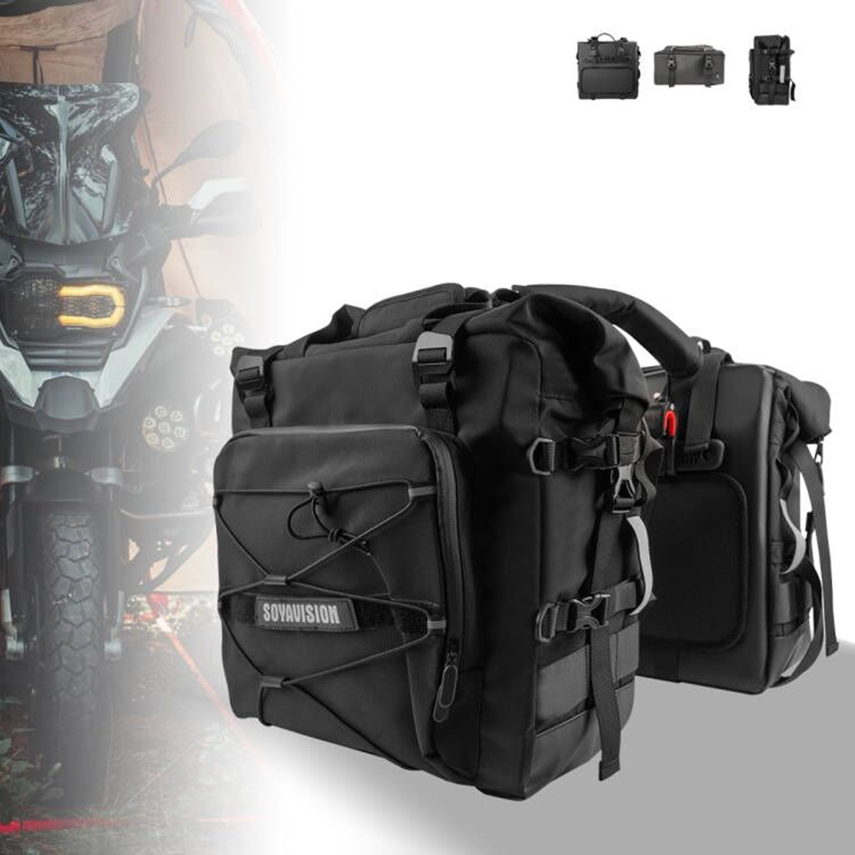 Motorcycle Saddlebags Hard Luggage Panniers - Bolsa de selim para motocicleta, à