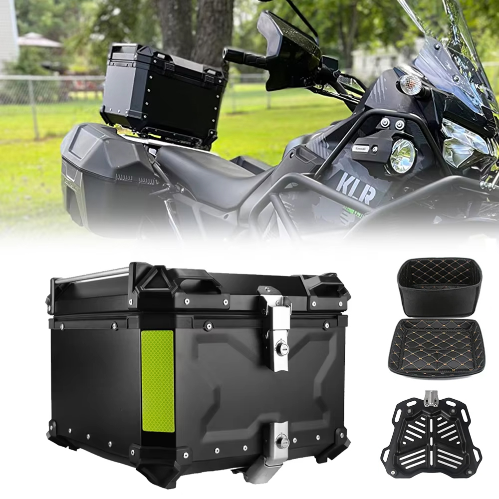 Aluminum Top Case Luggage Box 45L 55L - Caixa de alumínio para motocicleta, 65l,