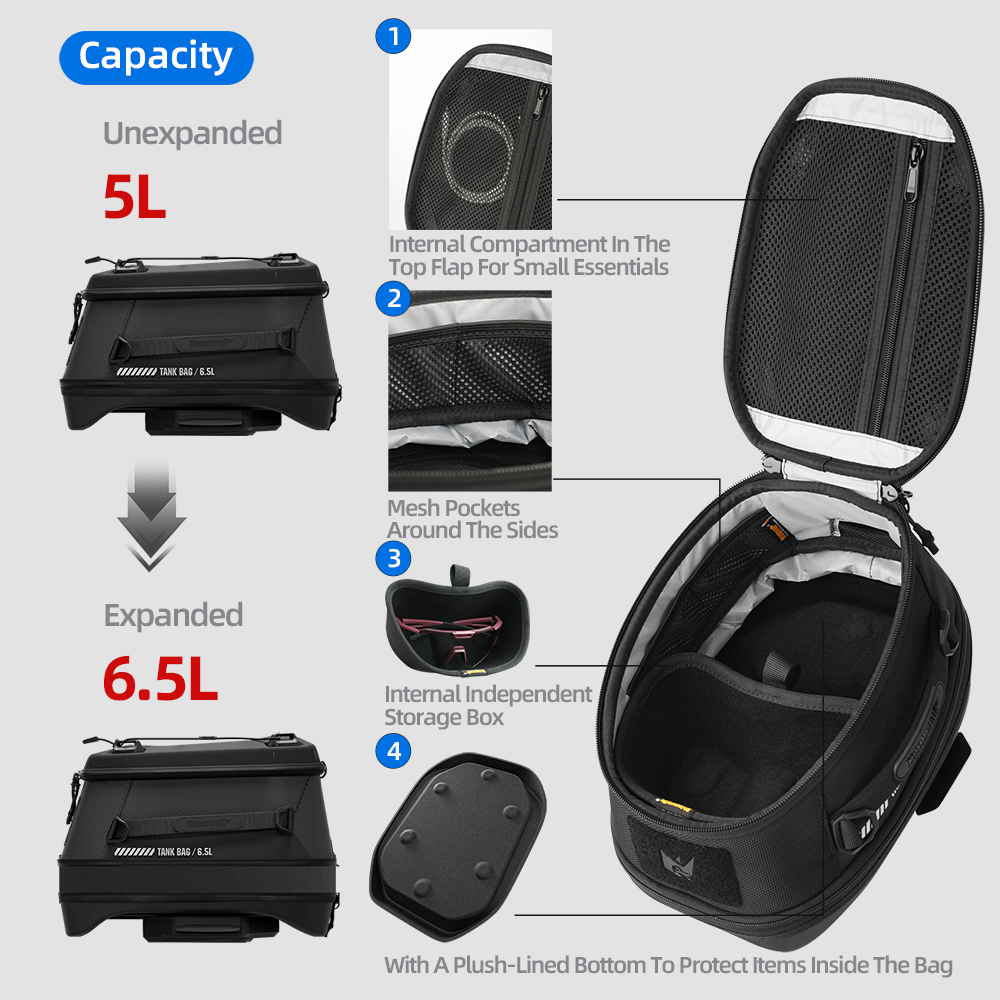 Rhinowalk bolsa de tanque magn - Motorcycle Tank Bag Magnetic Quick Release avaliação e preço