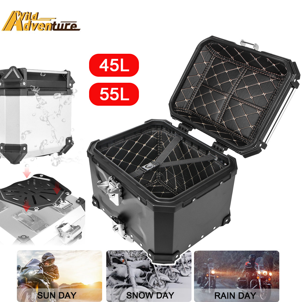 Para bmw para voge 55l 45l mot - Aluminum Top Case Luggage Box 45L 55L avaliação e preço