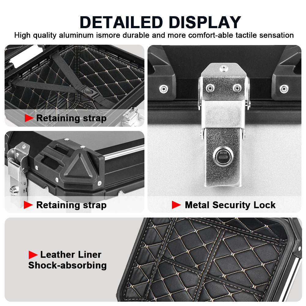 Para bmw para voge 55l 45l mot - Aluminum Top Case Luggage Box 45L 55L avaliação e preço