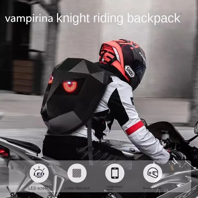 Loy led mochila cavaleiro cicl - Motorcycle Helmet Backpack Waterproof Led avaliação e preço