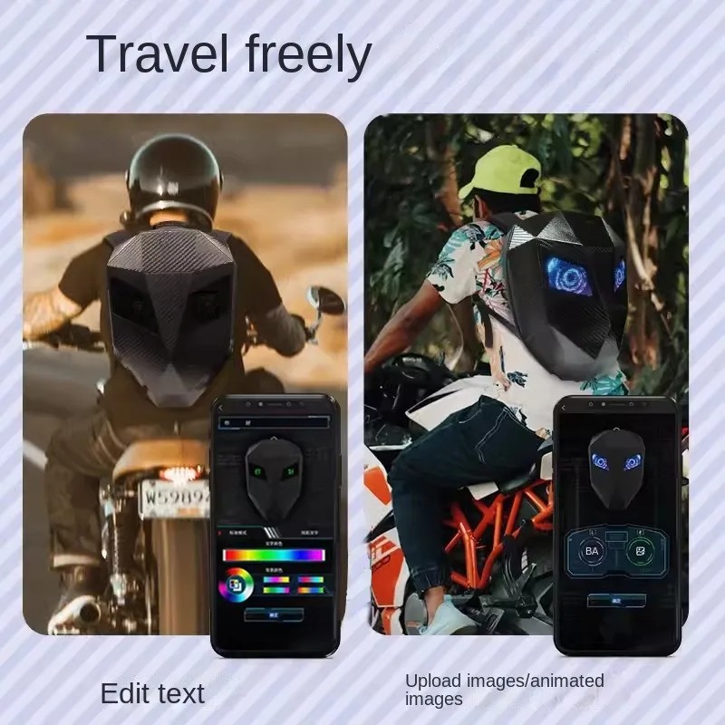 Loy led mochila cavaleiro cicl - Motorcycle Helmet Backpack Waterproof Led avaliação e preço
