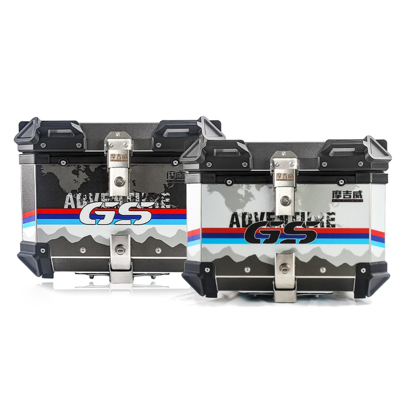 Caixa traseira de alumínio par - Aluminum Top Case Luggage Box 45L 55L avaliação e preço