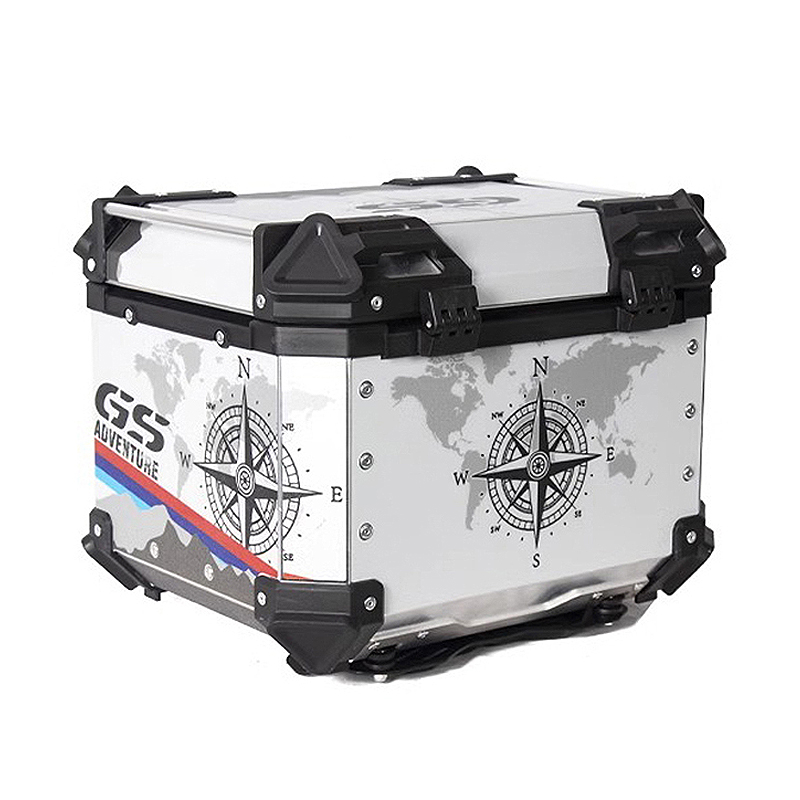 Caixa traseira de alumínio par - Aluminum Top Case Luggage Box 45L 55L avaliação e preço
