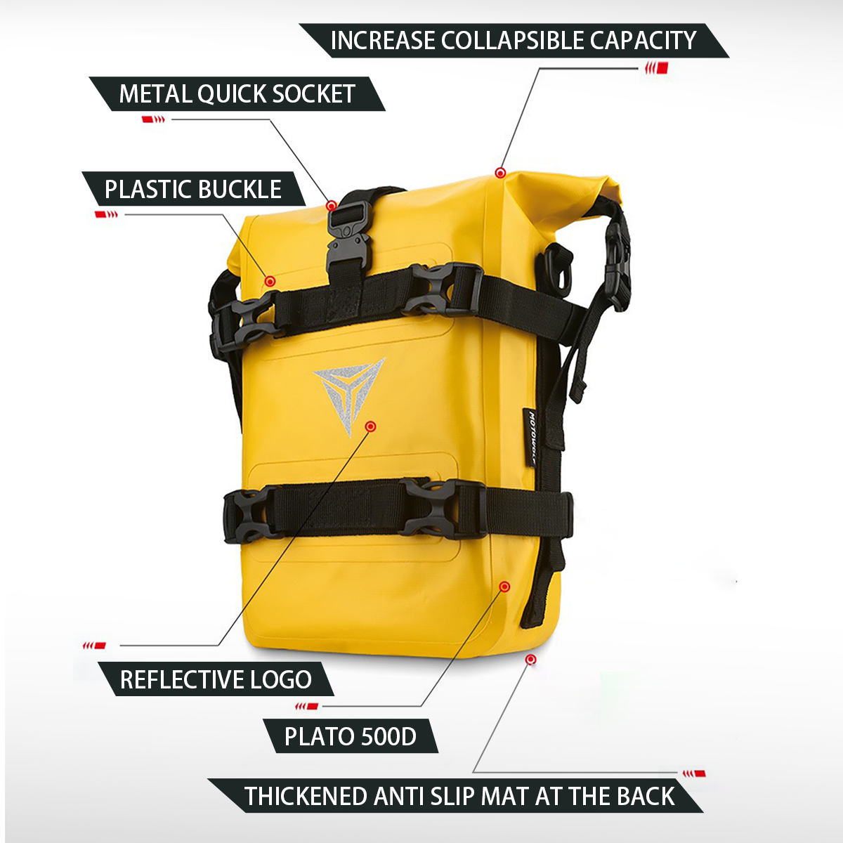 Saco lateral do tanque ao ar l - Motorcycle Crash Bar Waterproof Dry Bag avaliação e preço