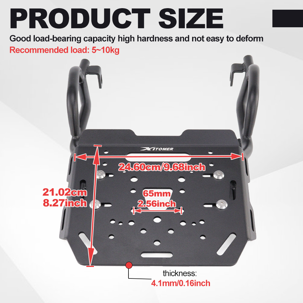 Bagageiro Traseiro para Motoci - Motorcycle Luggage Rack Rear Carrier Steel avaliação e preço