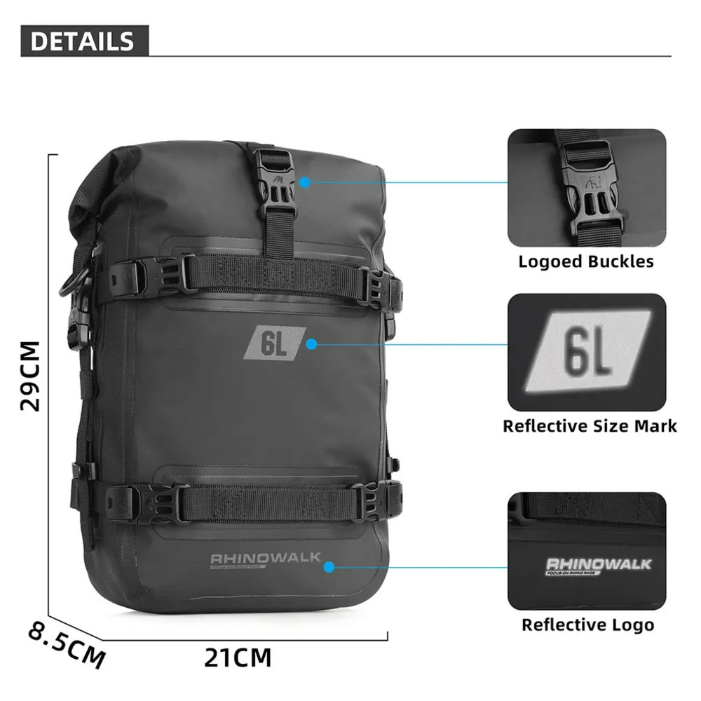 Rhinowalk-Impermeável Motocicl - Motorcycle Crash Bar Waterproof Dry Bag avaliação e preço