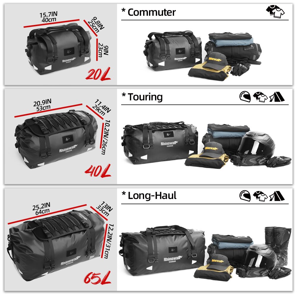 Rhinowalk bolsa traseira para  - Motorcycle Tail Bag Waterproof Roll Top avaliação e preço