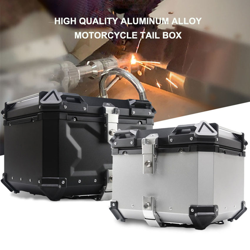Baú de Motocicleta de Alumínio - Aluminum Top Case Luggage Box 45L 55L avaliação e preço