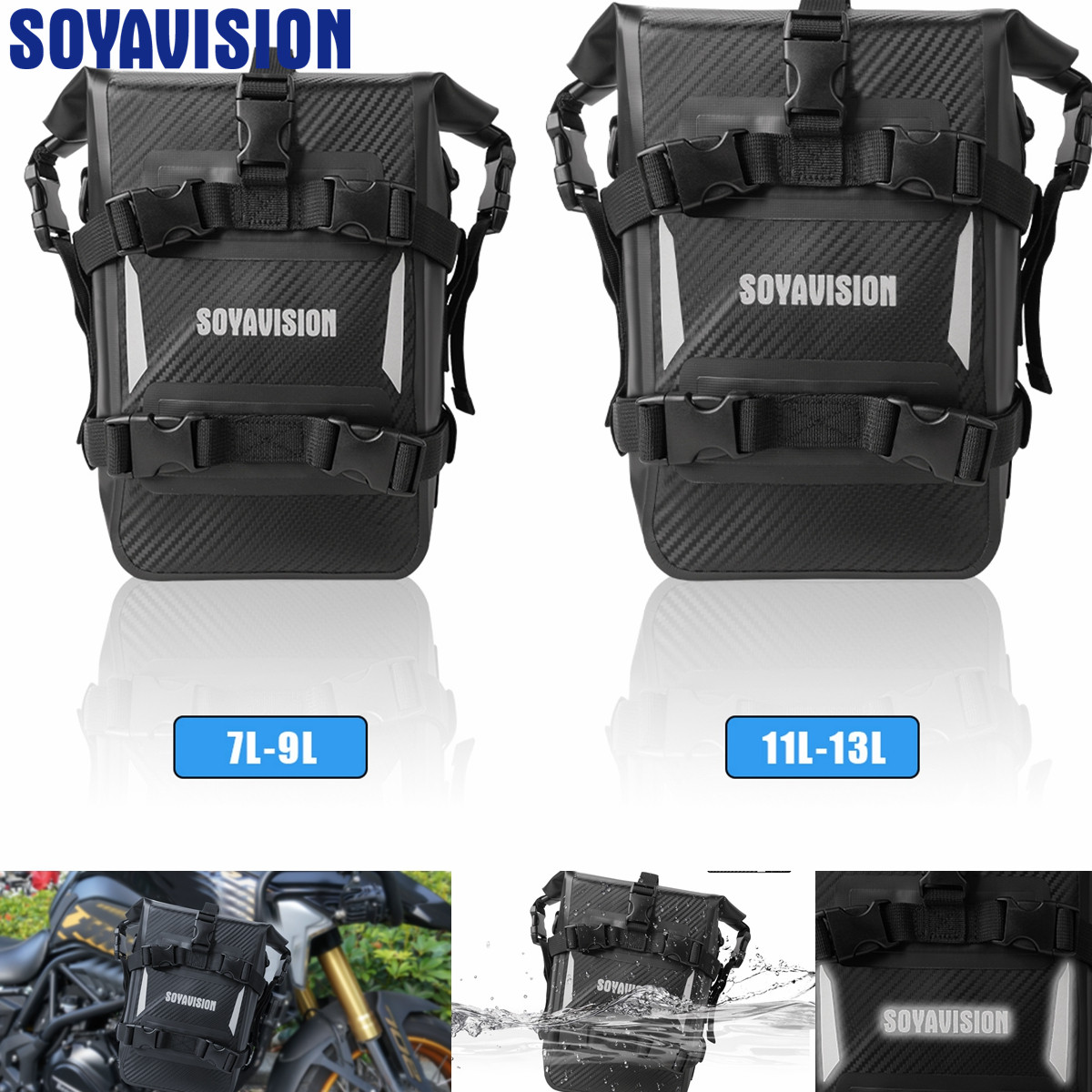 Saco seco reflexivo da motocic - Motorcycle Crash Bar Waterproof Dry Bag avaliação e preço