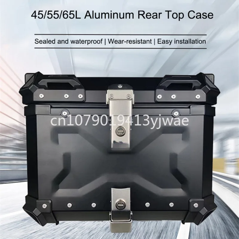 Baú traseiro para motocicleta, - Aluminum Top Case Luggage Box 45L 55L avaliação e preço