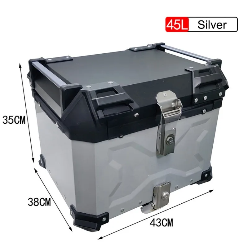 Baú traseiro para motocicleta, - Aluminum Top Case Luggage Box 45L 55L avaliação e preço