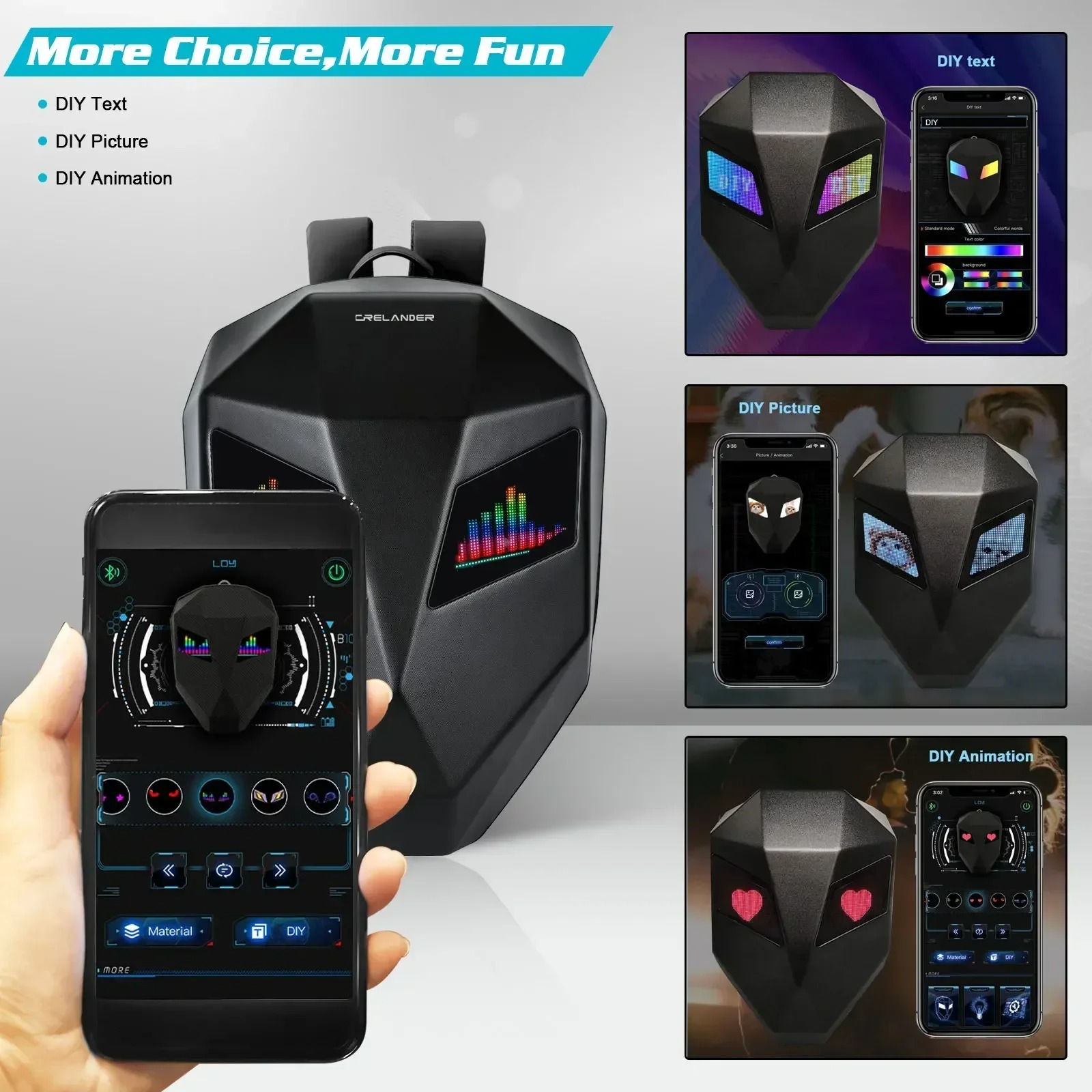 Mochila LED Knight Cycling com - Motorcycle Helmet Backpack Waterproof Led avaliação e preço