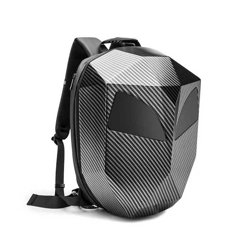 Ferro inteligente led mochila  - Motorcycle Helmet Backpack Waterproof Led avaliação e preço