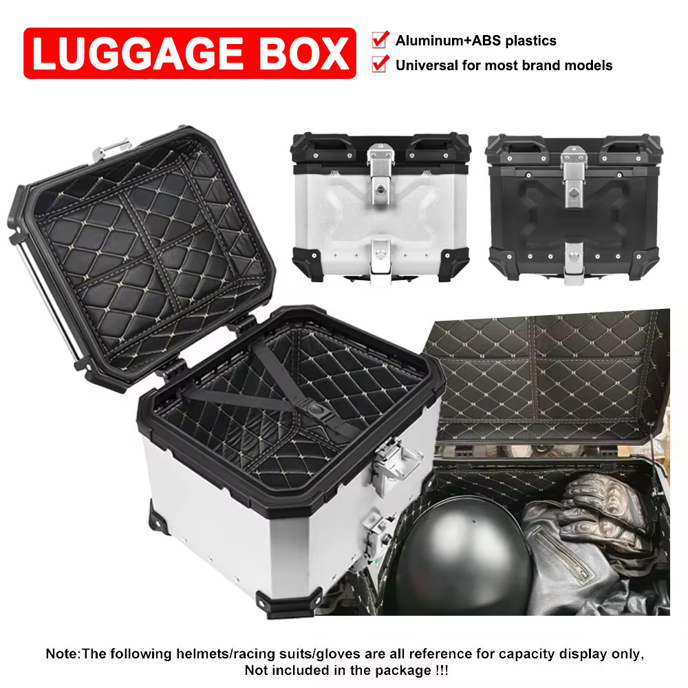 Baú Traseiro Universal para Mo - Aluminum Top Case Luggage Box 45L 55L avaliação e preço