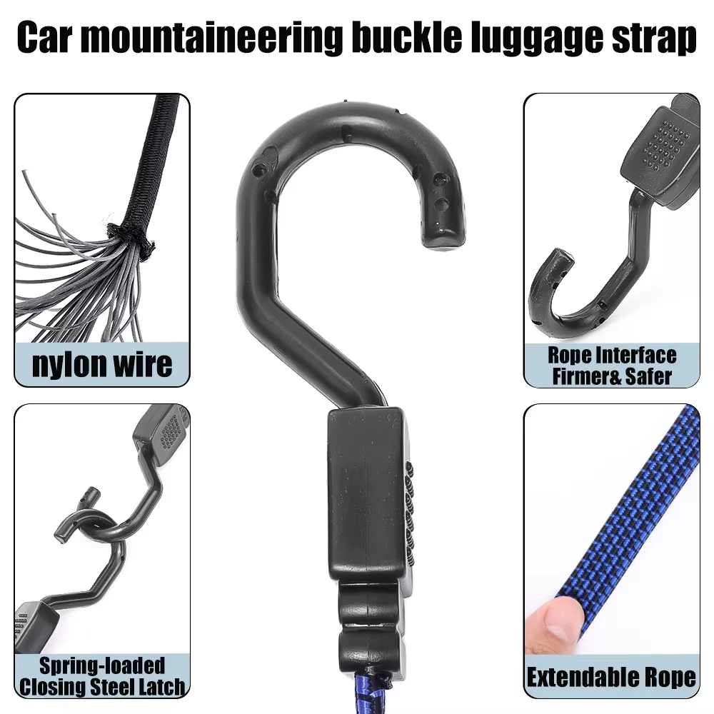 Corda Elástica para Bagagem de - Cargo Net Bungee Cord Motorcycle Helmet avaliação e preço