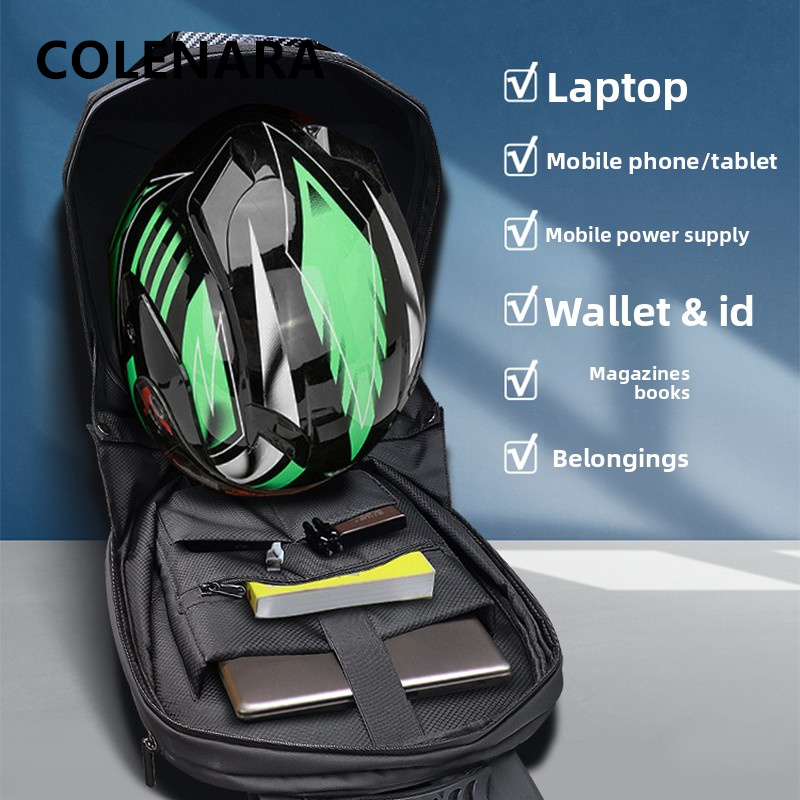 COLENARA Mochila à prova d'águ - Motorcycle Helmet Backpack Waterproof Led avaliação e preço
