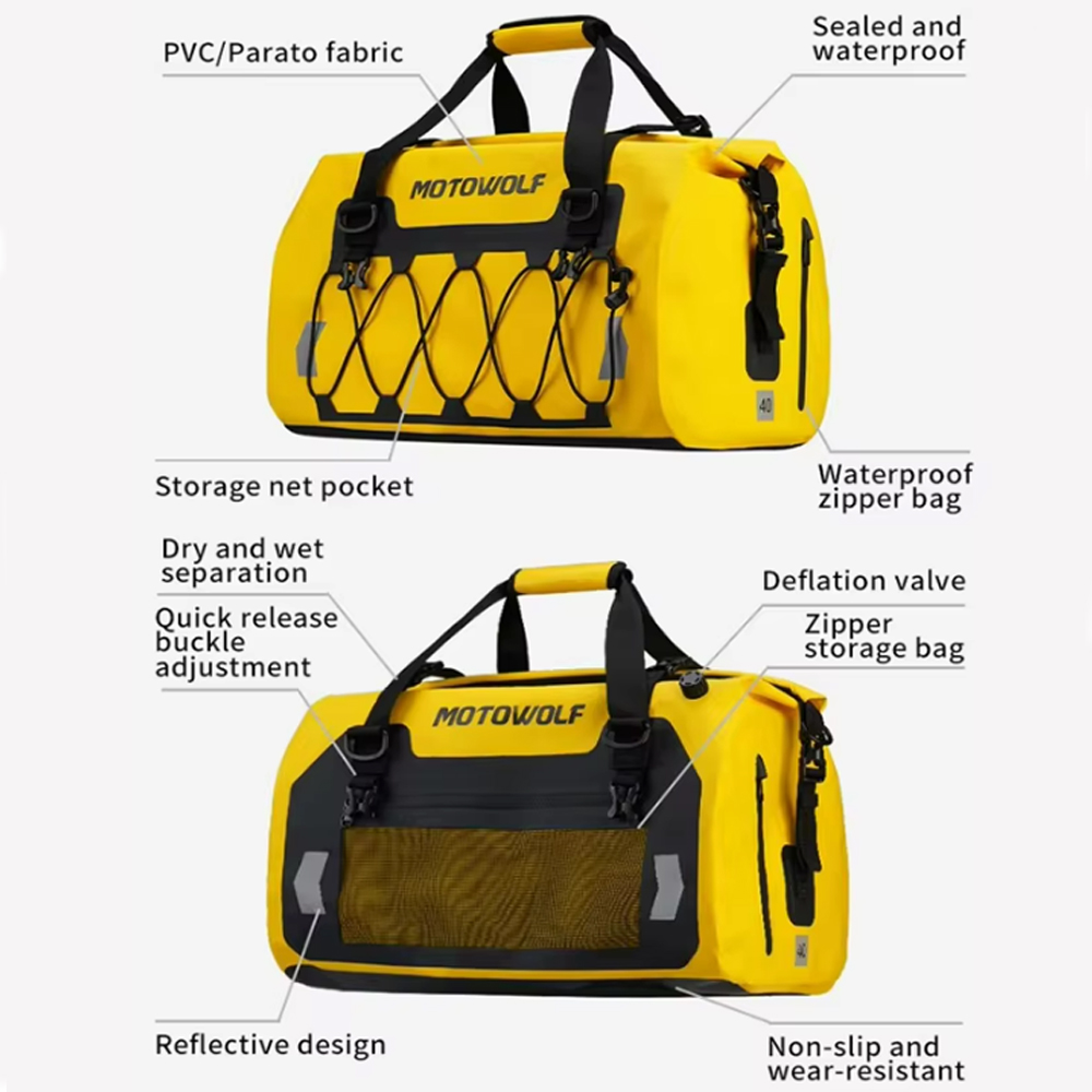 Bolsa de Cauda para Moto com F - Motorcycle Tail Bag Waterproof Roll Top avaliação e preço
