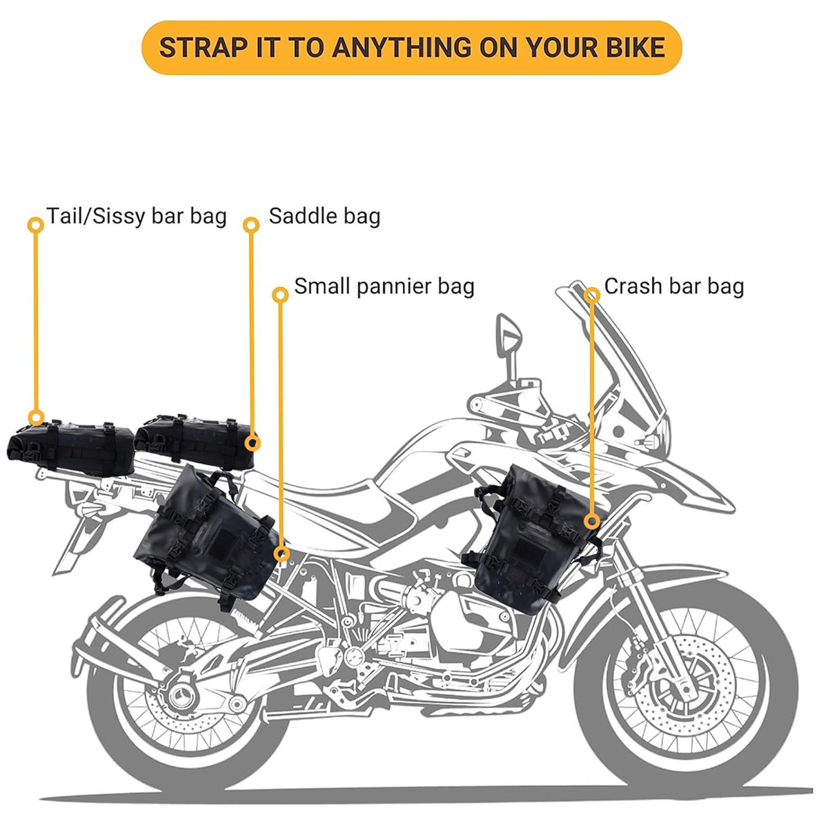 Bolsa de Proteção para Moto AD - Motorcycle Crash Bar Waterproof Dry Bag avaliação e preço