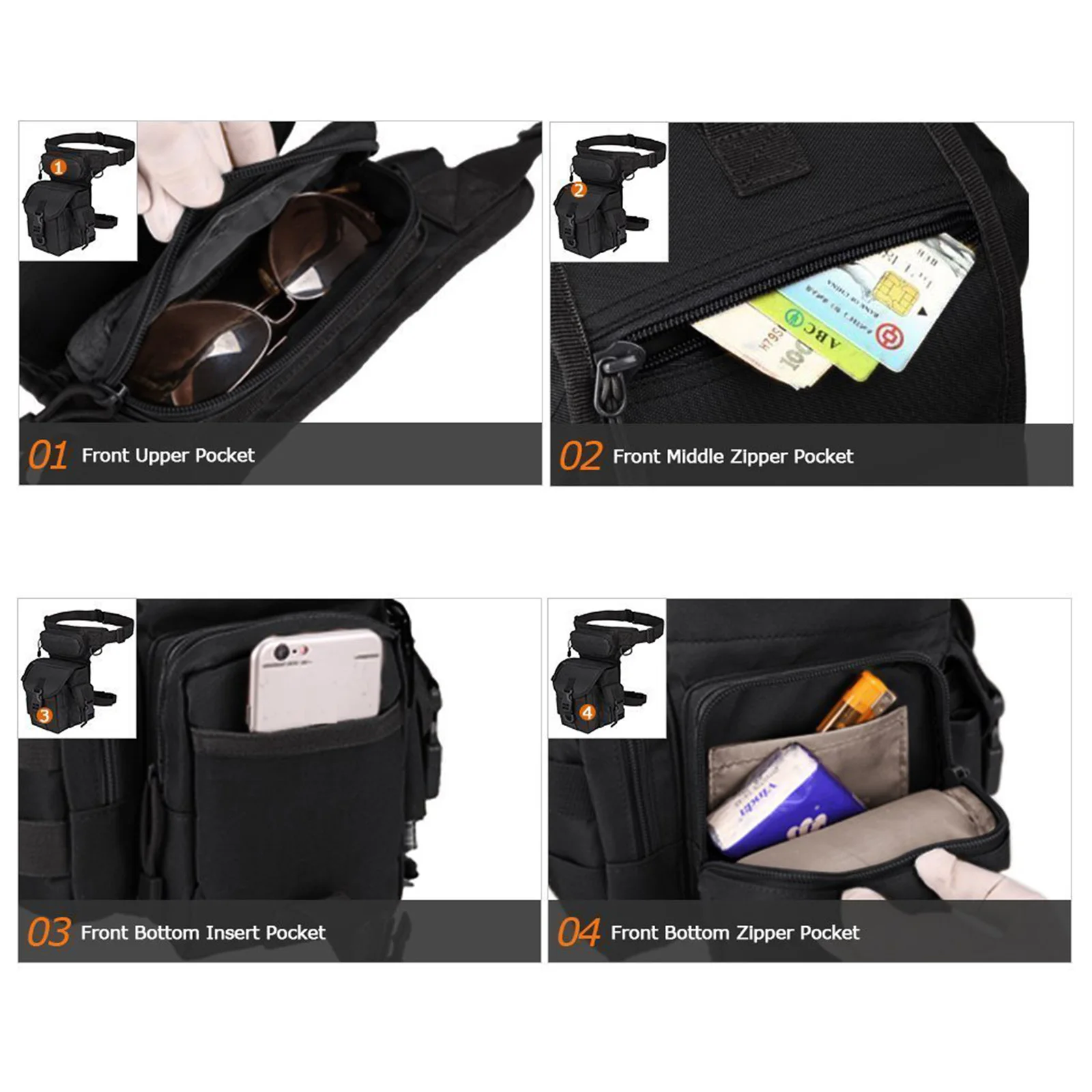 Bolsa tática para perna, bolsa - Motorcycle Leg Bag Drop Thigh Pouch avaliação e preço
