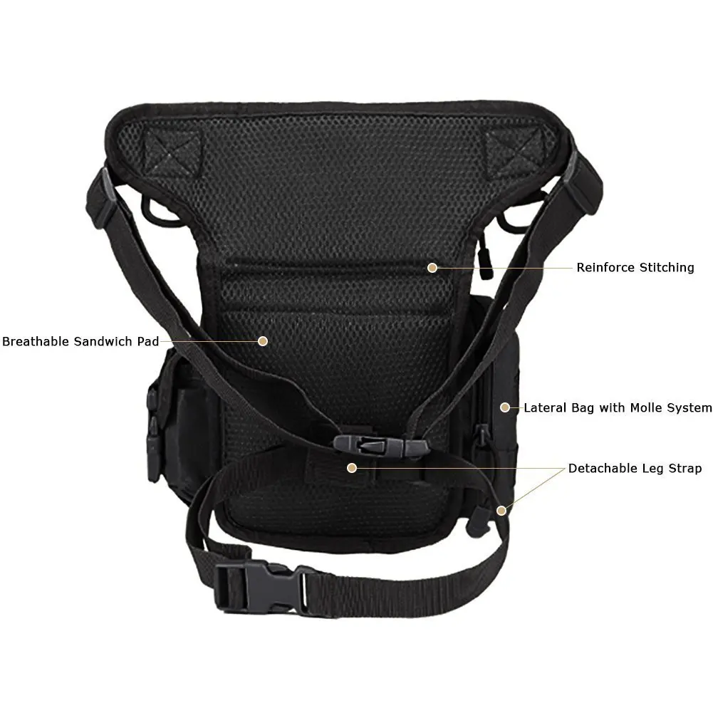 Bolsa tática para perna, bolsa - Motorcycle Leg Bag Drop Thigh Pouch avaliação e preço