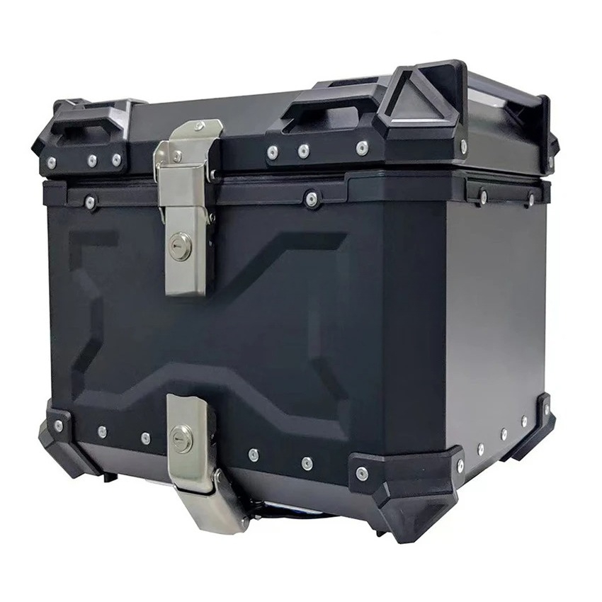 Baú traseiro para motocicleta, - Aluminum Top Case Luggage Box 45L 55L avaliação e preço