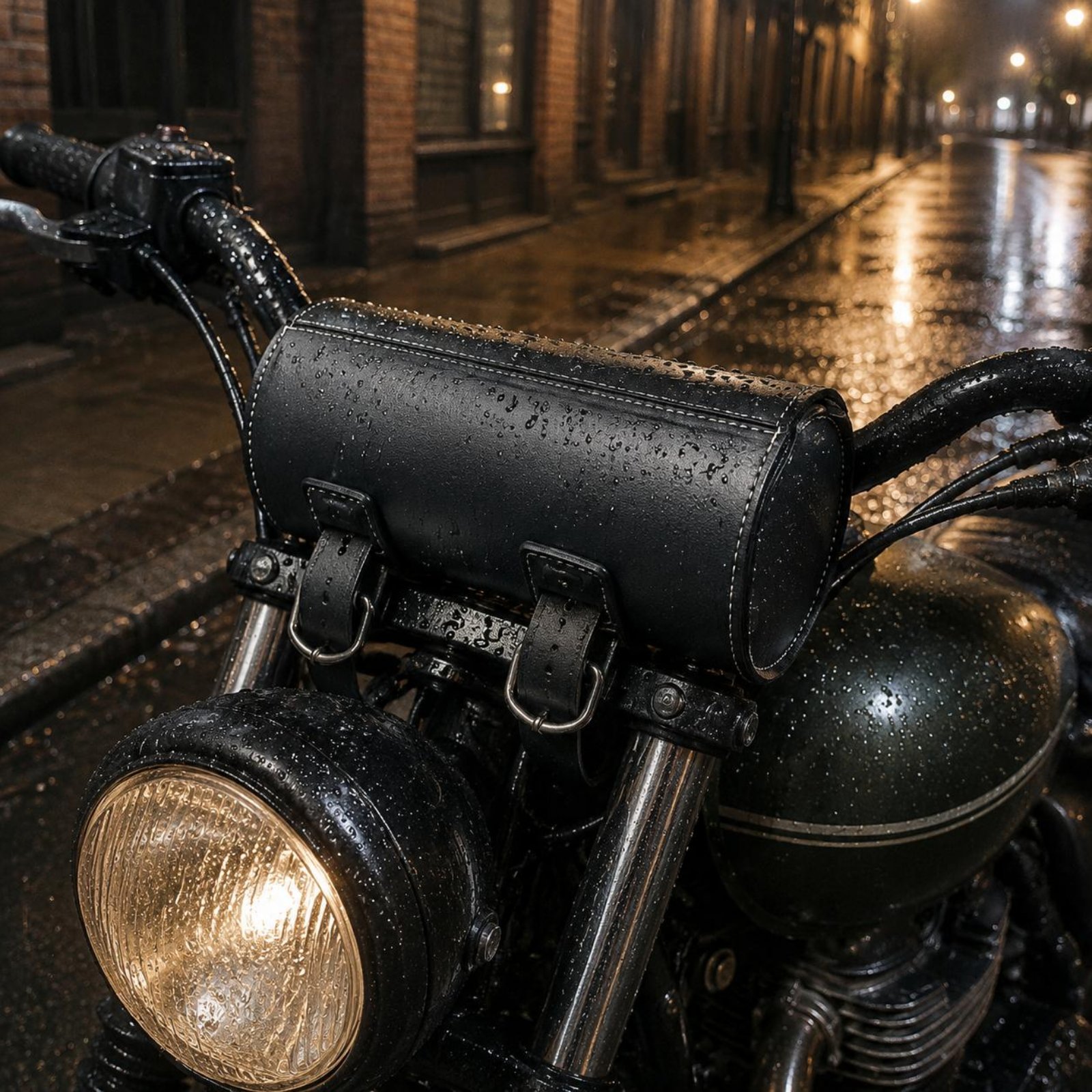 Bolsa de couro vintage para mo - Waterproof Motorcycle Handlebar Bag Pouch avaliação e preço