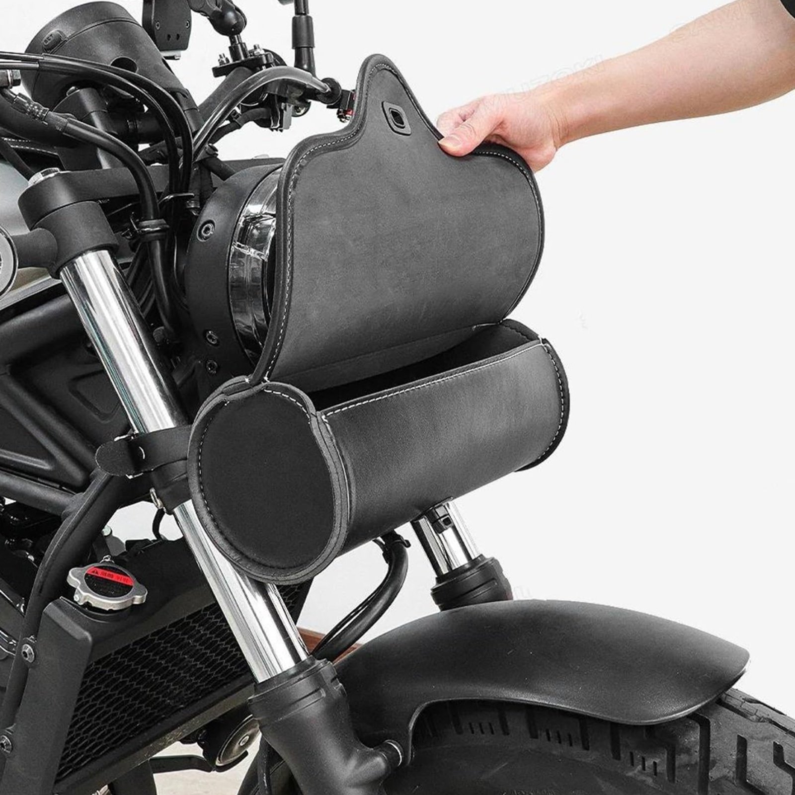Bolsa de couro vintage para mo - Waterproof Motorcycle Handlebar Bag Pouch avaliação e preço