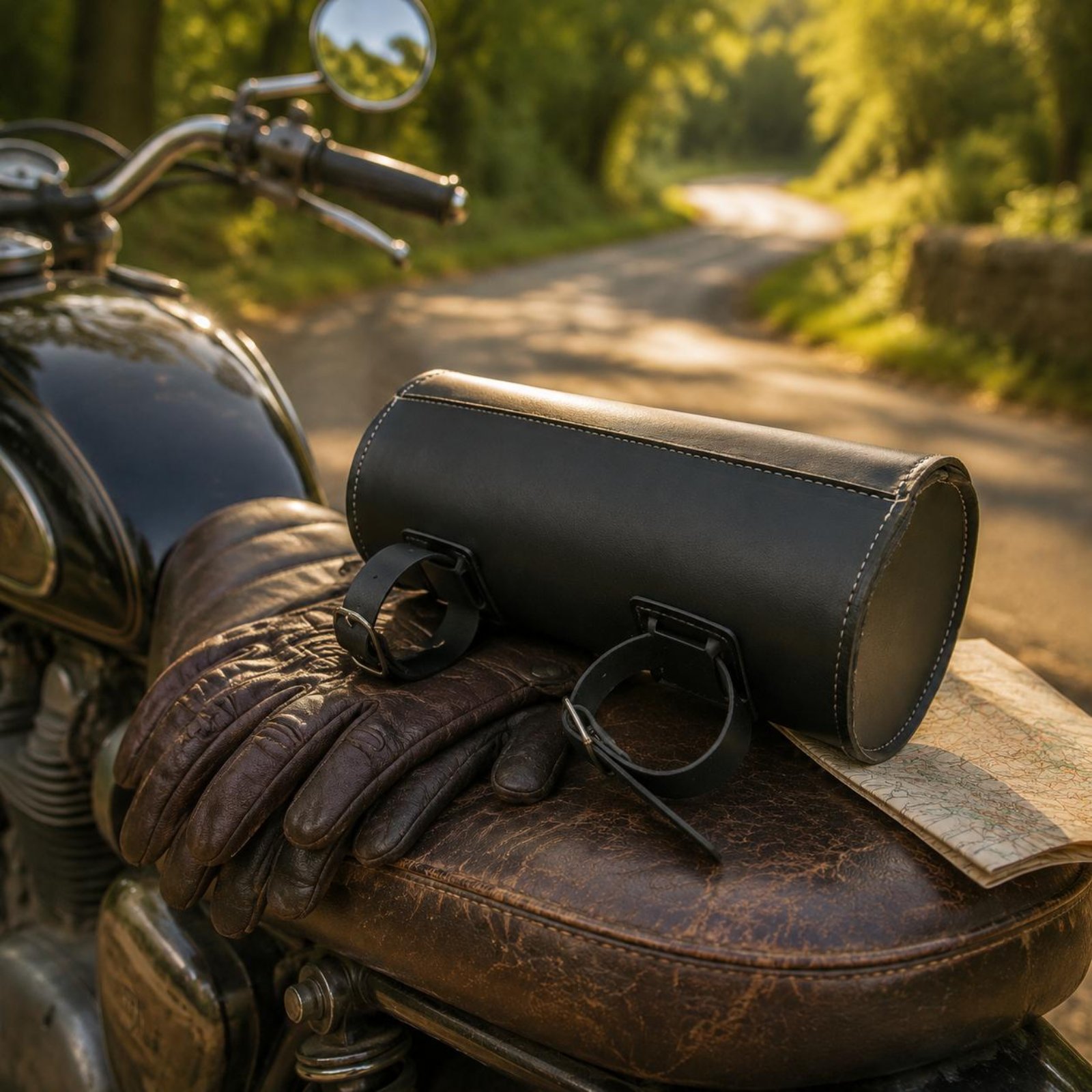 Bolsa de couro vintage para mo - Waterproof Motorcycle Handlebar Bag Pouch avaliação e preço