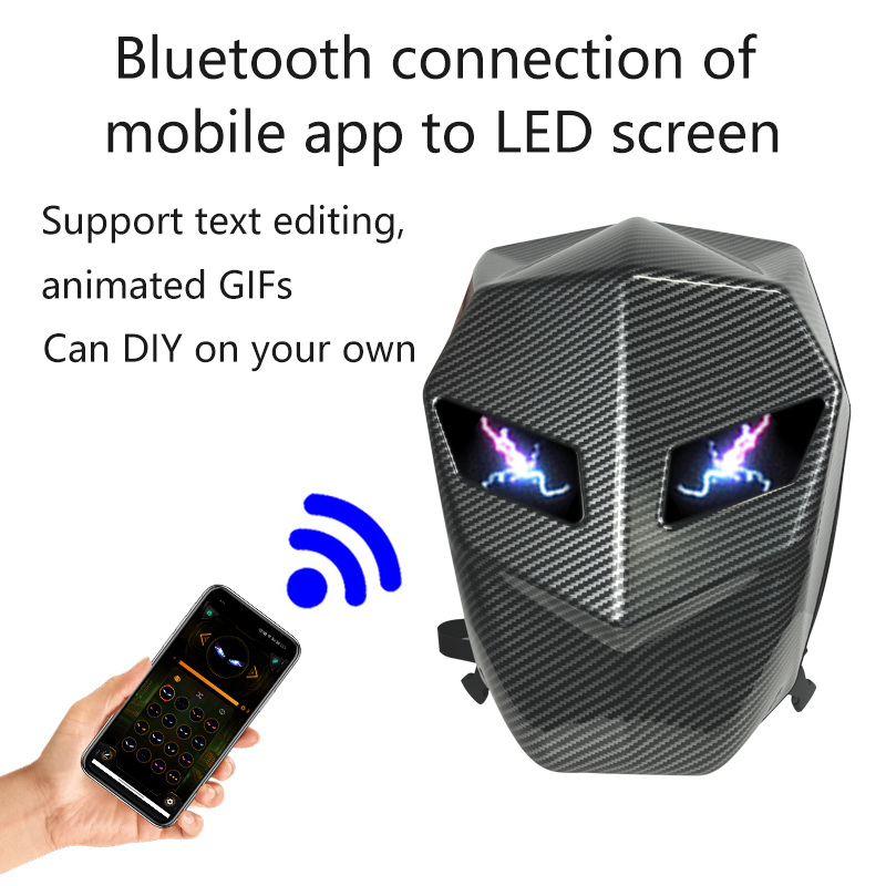 Mochila de motocicleta com olh - Motorcycle Helmet Backpack Waterproof Led avaliação e preço