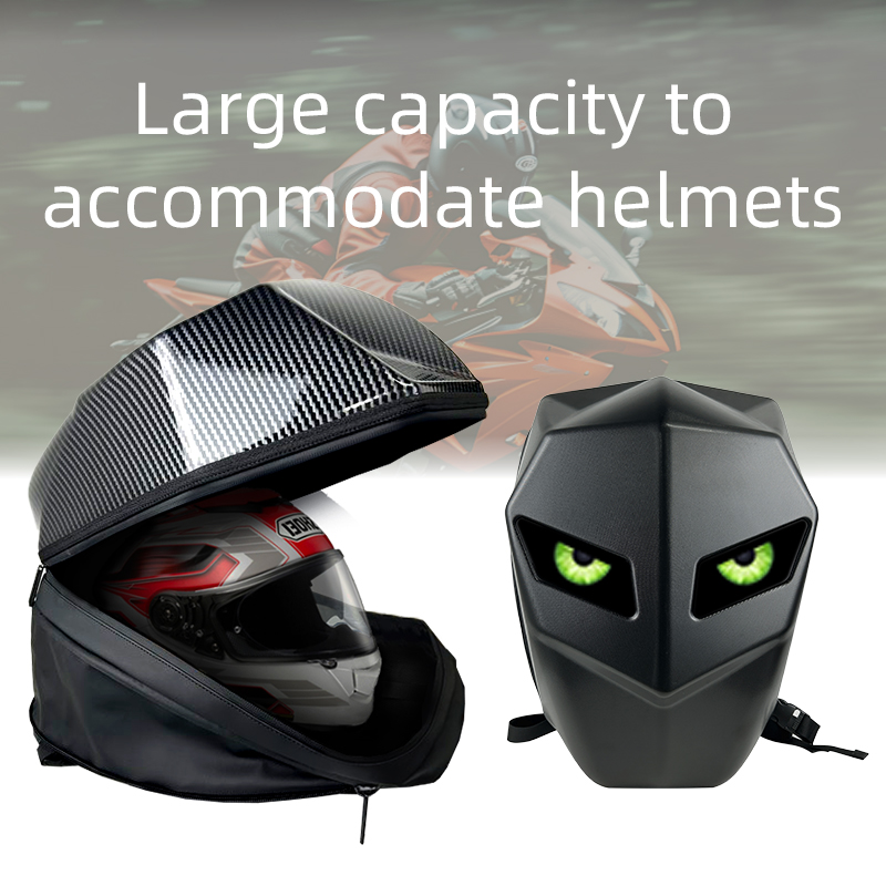 Mochila de motocicleta com olh - Motorcycle Helmet Backpack Waterproof Led avaliação e preço
