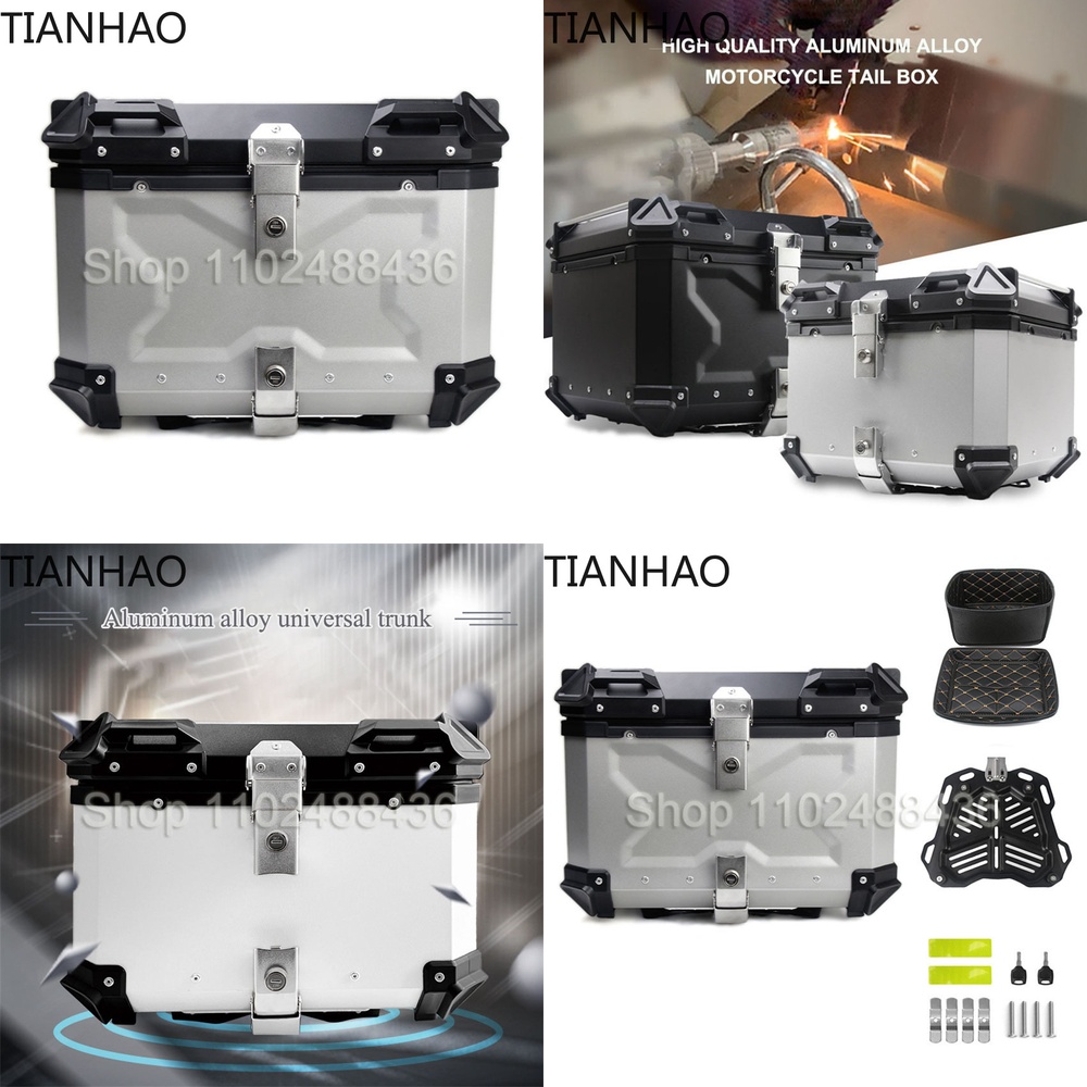 Baú Traseiro Universal para Mo - Aluminum Top Case Luggage Box 45L 55L avaliação e preço