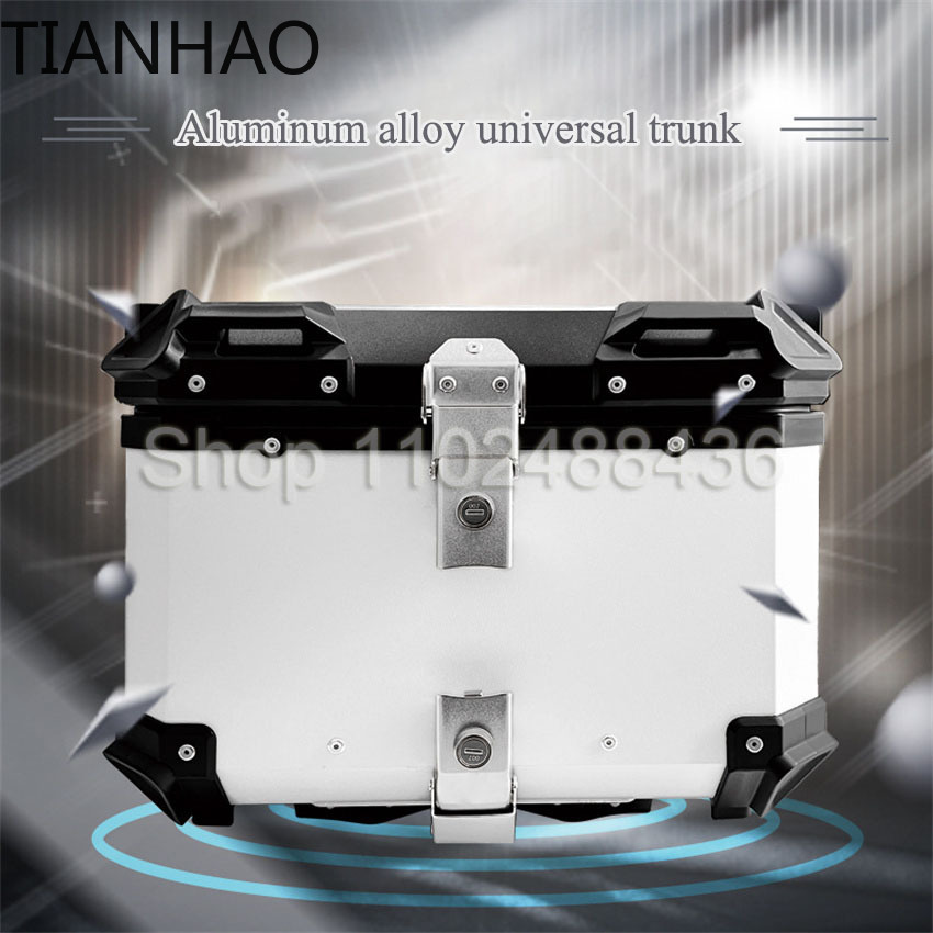 Baú Traseiro Universal para Mo - Aluminum Top Case Luggage Box 45L 55L avaliação e preço
