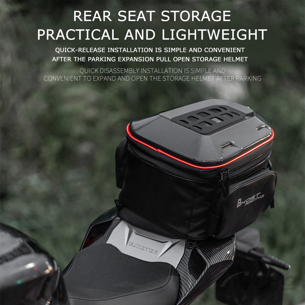Mochila expansível para capace - Motorcycle Helmet Backpack Waterproof Led avaliação e preço